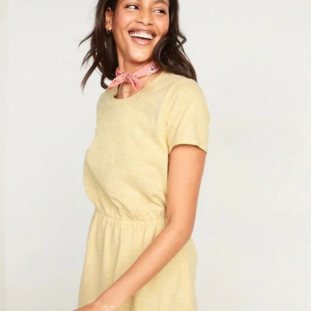 Old Navy Waist-Defined Slub-Knit T-Shirt Dress Size petite small